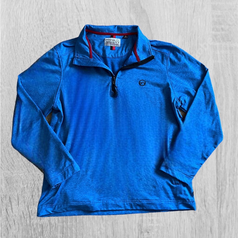 Brand New Frontier Mens Supply Co. Quarter Zip Blue Sweatshirt Size‎ Large